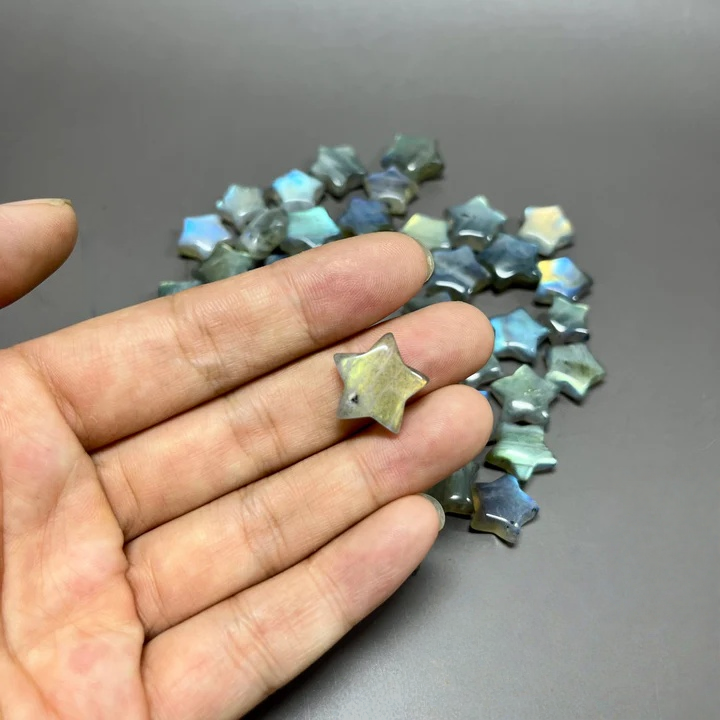 1.5CM Mini Flashy Labradorite Stars Natural Crystal Confetti