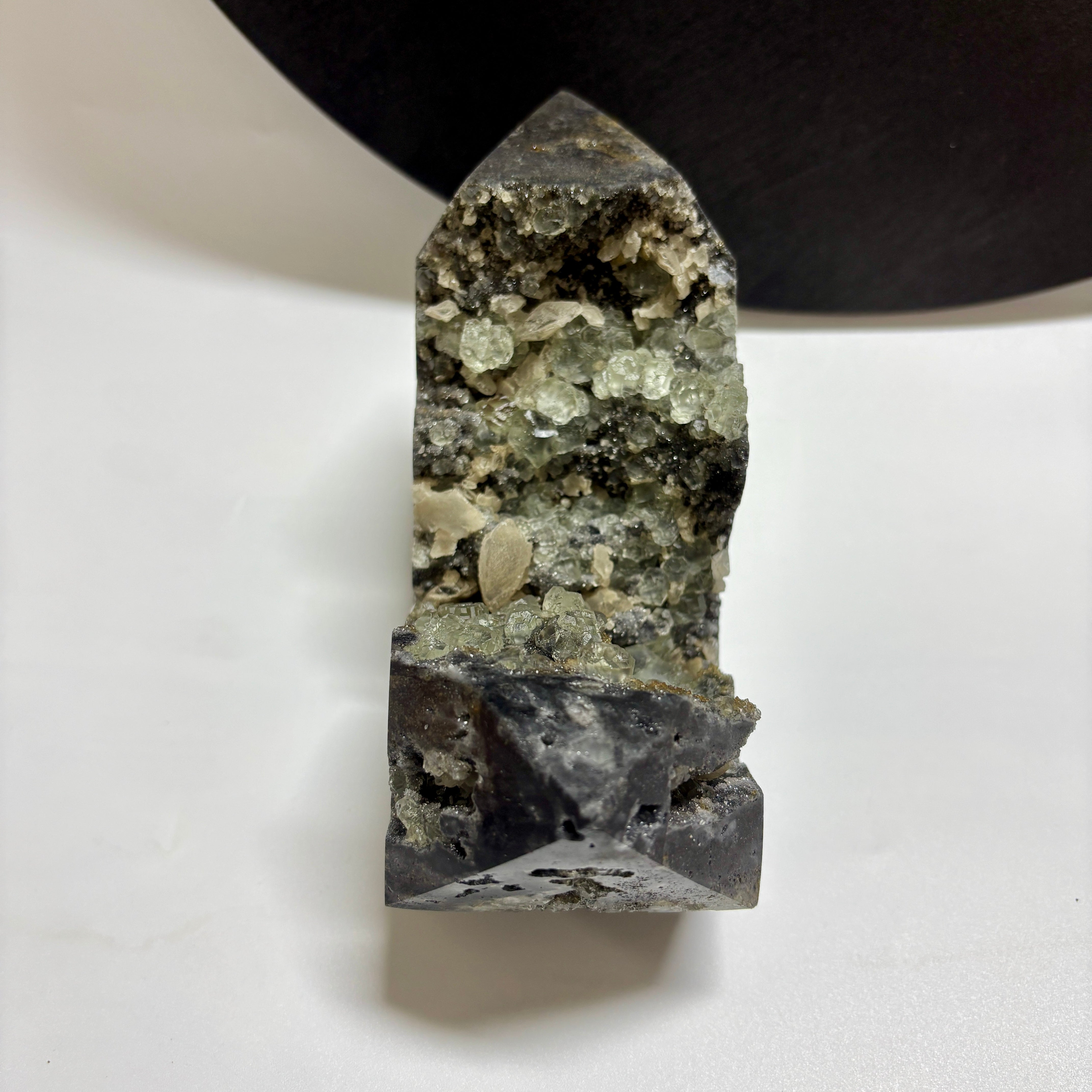 Natural UV Reactive Green Fluorite with Mangano Calcite on Sphalerite Specimen