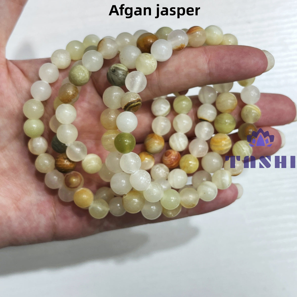 8mm Afghan Jasper Bracelets Round Beaded Bracelets Stretch Beads