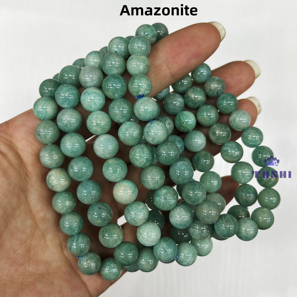 8mm Amazonite Bracelets Round Beaded Bracelets Stretch Beads