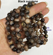 8mm Black Sunstone Bracelets Round Beaded Bracelets Stretch Beads