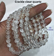 8mm Crackle Clear Quartz Bracelets Round Beaded Bracelets Stretch Beads