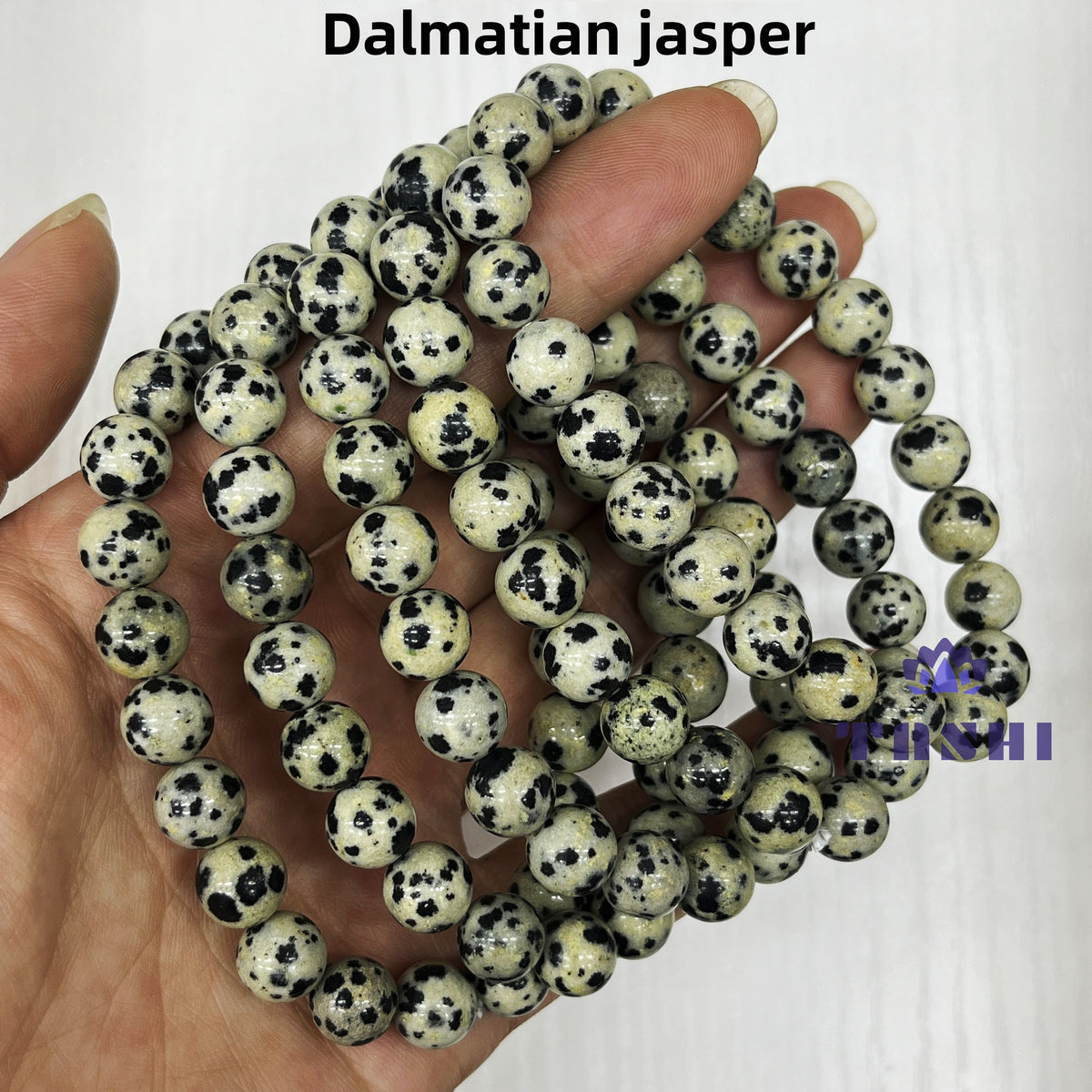 8mm Dalmatian Jasper Bracelets Round Beaded Bracelets Stretch Beads