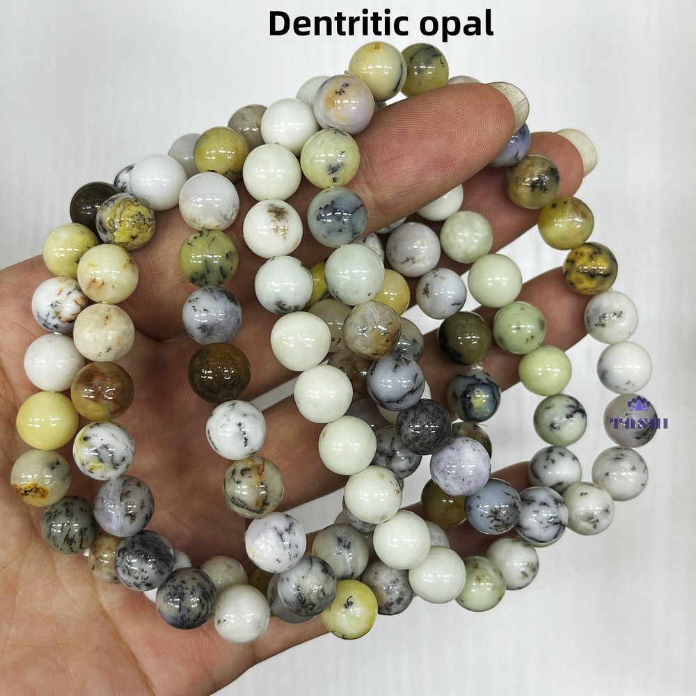 8mm Dentritic Opal Bracelets Round Beaded Bracelets Stretch Beads