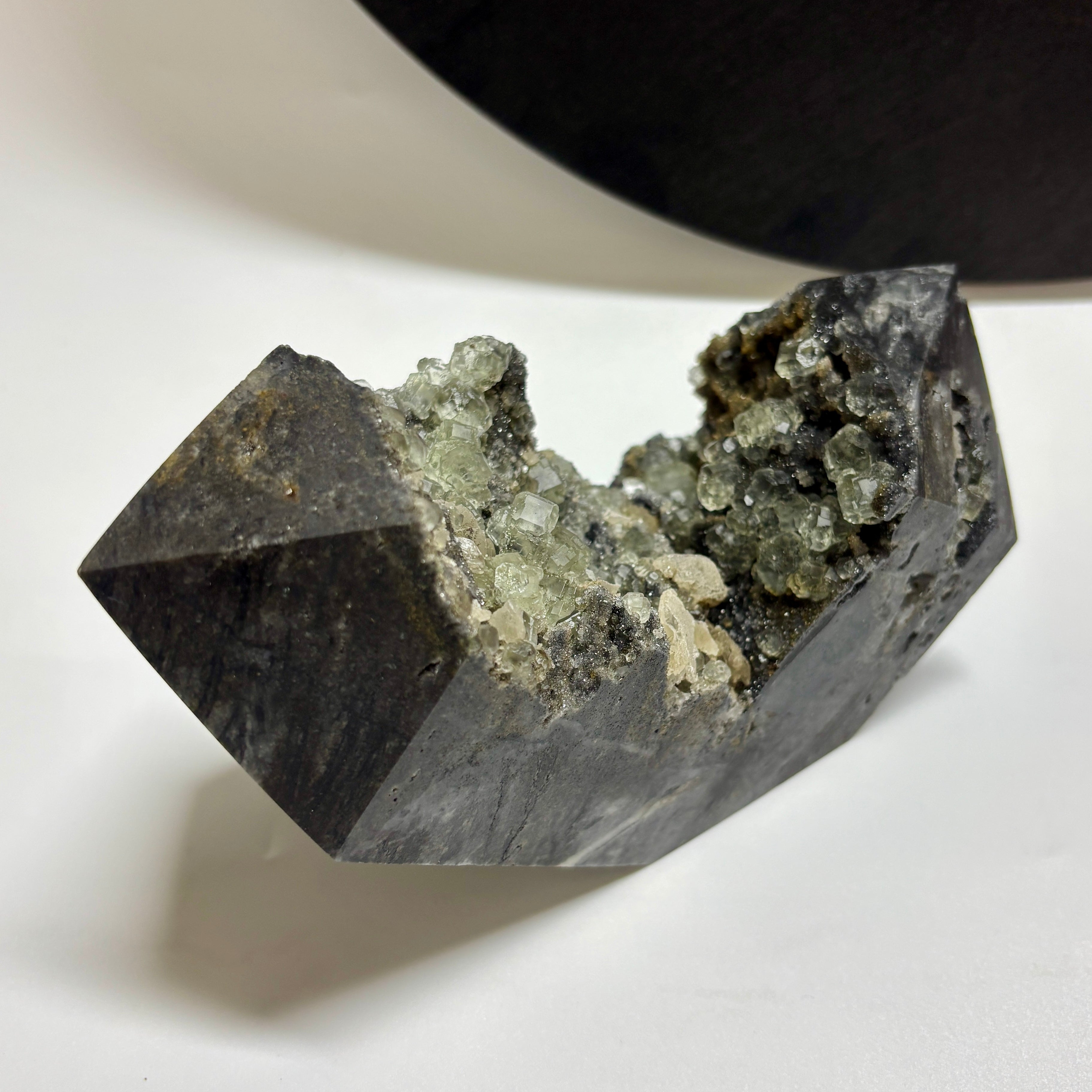 Natural UV Reactive Green Fluorite with Mangano Calcite on Sphalerite Specimen