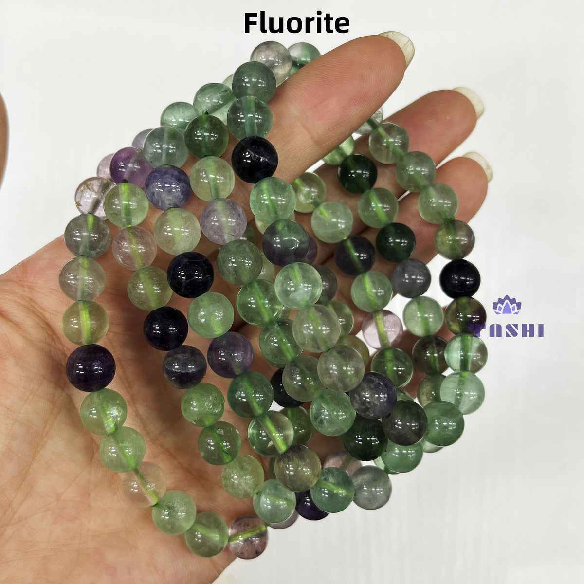 8mm Fluorite Bracelets Round Beaded Bracelets Stretch Beads