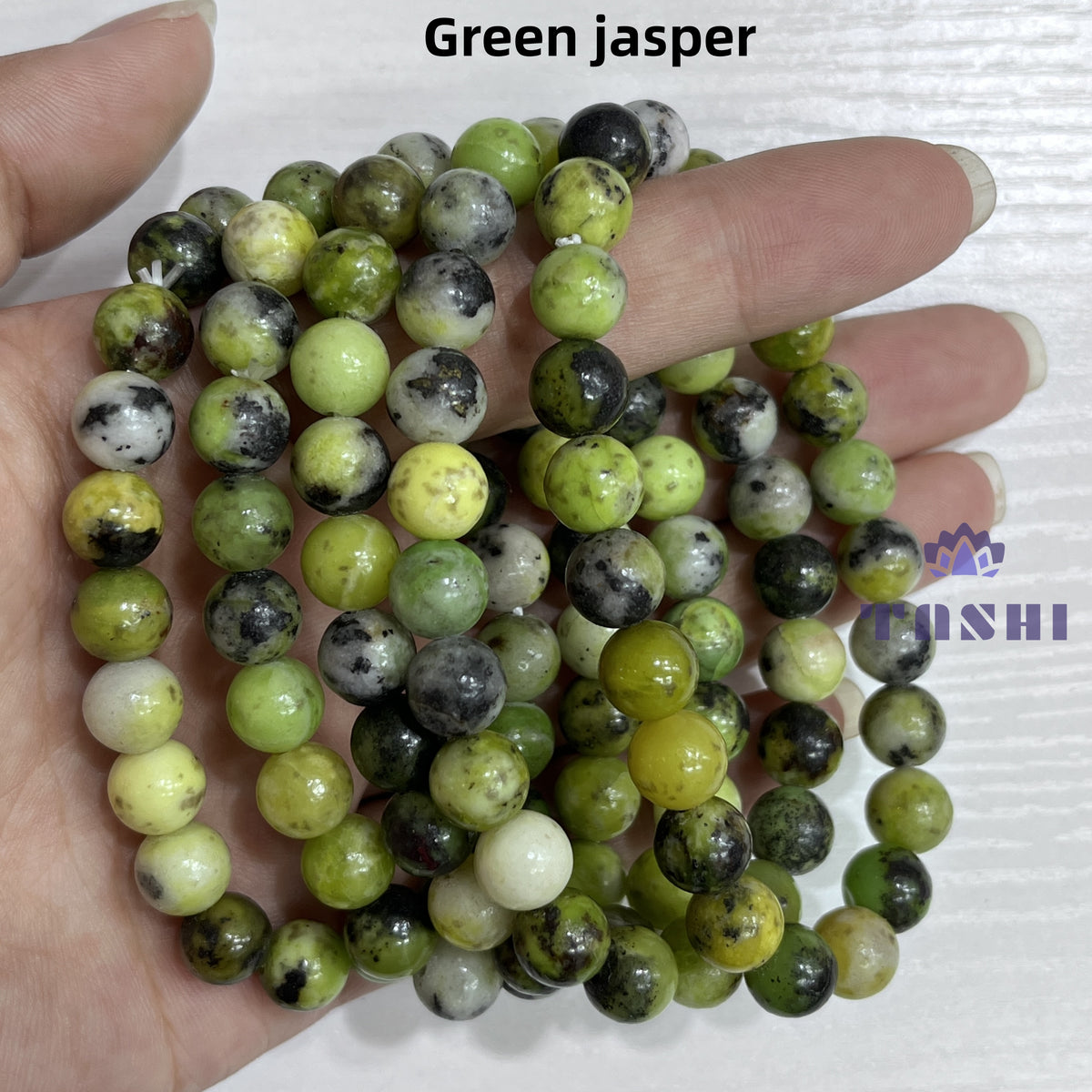 8mm Green Jasper Bracelets Round Beaded Bracelets Stretch Beads