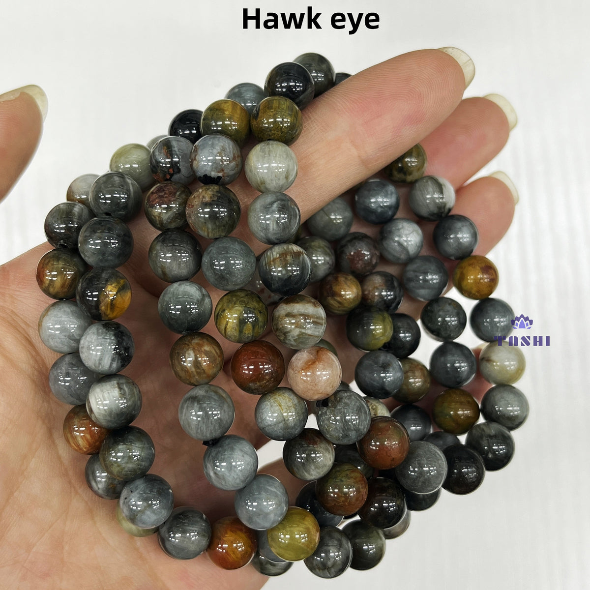 8mm Hawk Eye Bracelets Round Beaded Bracelets Stretch Beads