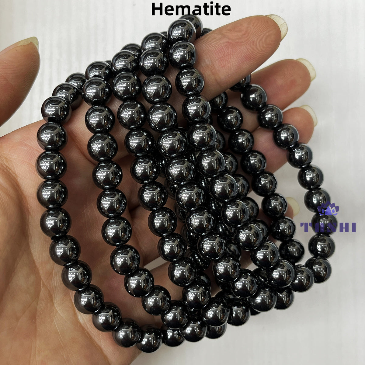 8mm Hematite Bracelets Round Beaded Bracelets Stretch Beads