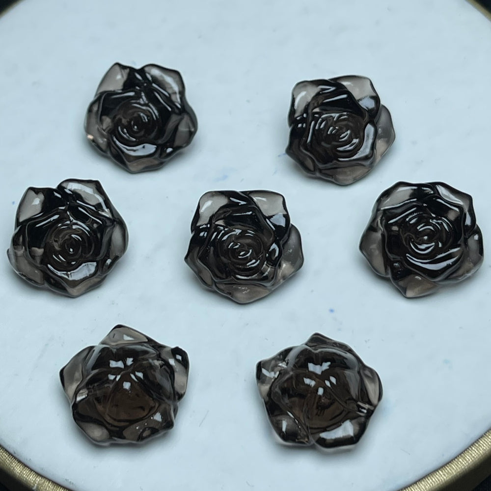 Natural Icy Obsidian Rose Flower Jewelry Charms Beads Pendants