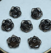 Natural Icy Obsidian Rose Flower Jewelry Charms Beads Pendants