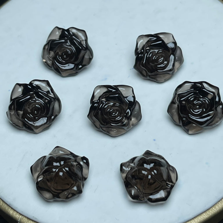 Natural Icy Obsidian Rose Flower Jewelry Charms Beads Pendants