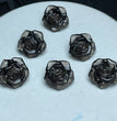 Natural Icy Obsidian Rose Flower Jewelry Charms Beads Pendants