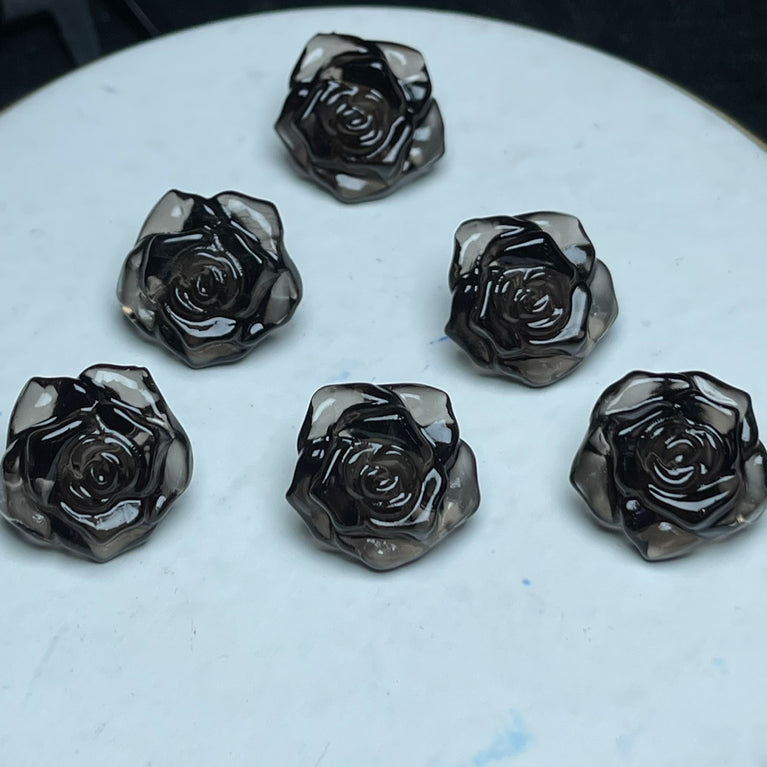 Natural Icy Obsidian Rose Flower Jewelry Charms Beads Pendants