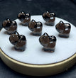 Natural Icy Obsidian Standing Cat Jewelry Charms Beads Pendants