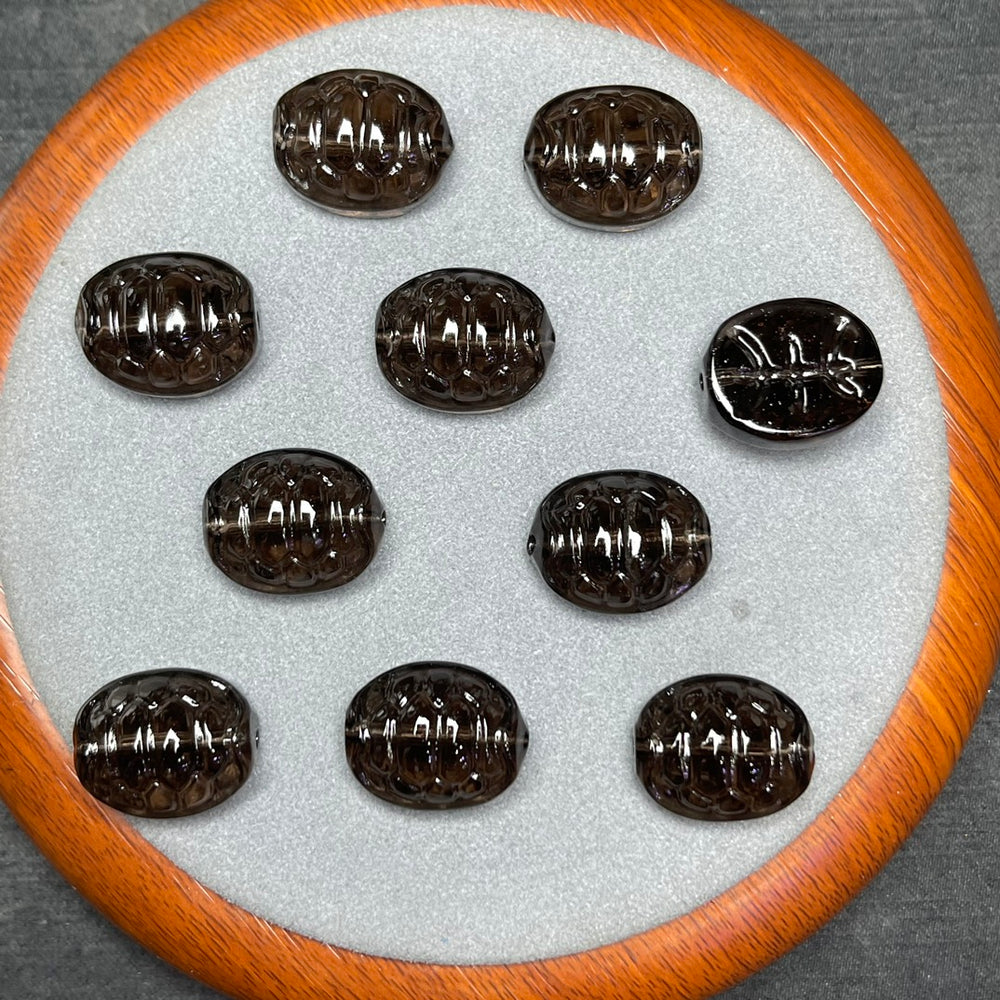 Natural Icy Obsidian Turtle Shell Jewelry Charms Beads Pendants