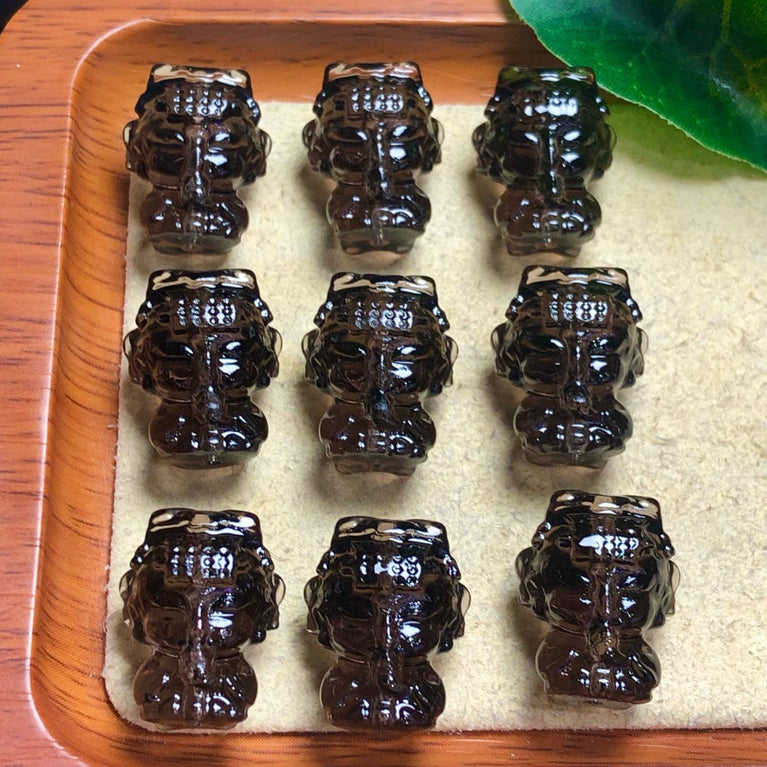 Natural Icy Obsidian Mazu Jewelry Charms Beads Pendants