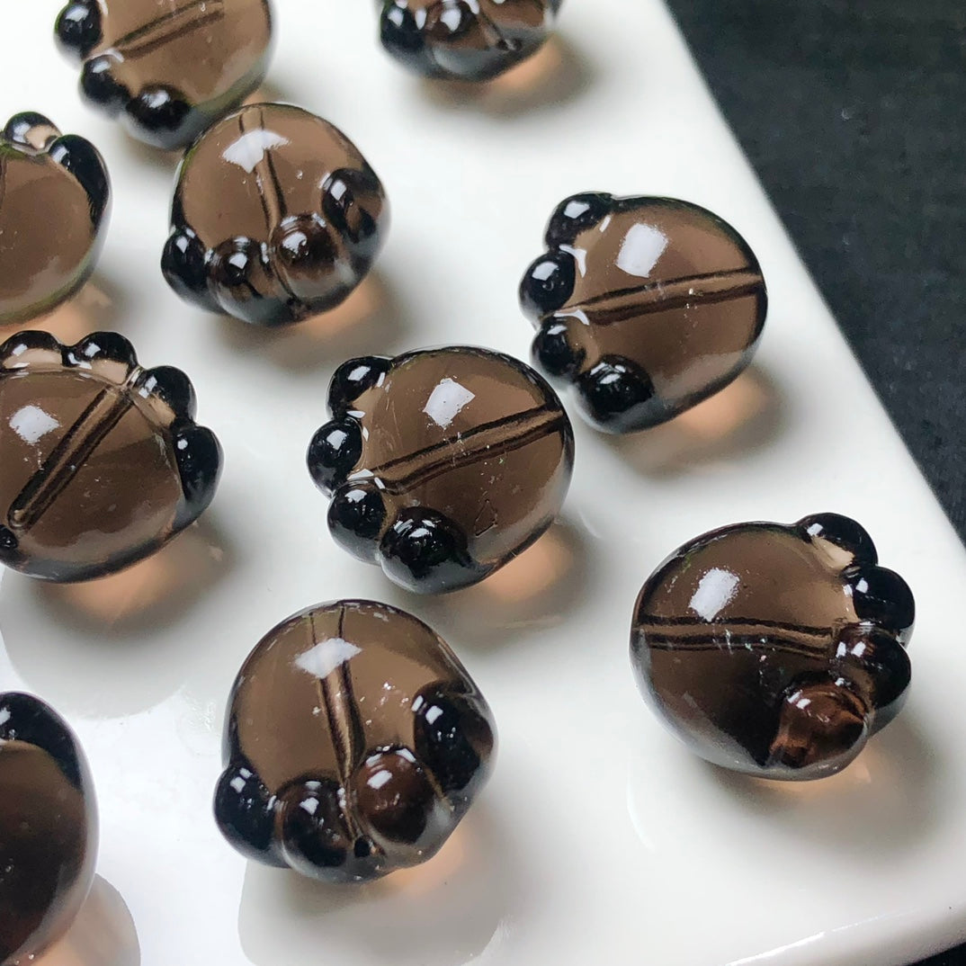 Natural Icy Obsidian Cat Paw Jewelry Charms Beads Pendants