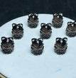 Natural Icy Obsidian Nine Tail Fox Jewelry Charms Beads Pendants