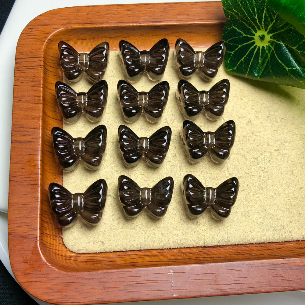 Natural Icy Obsidian Bow Jewelry Charms Beads Pendants