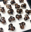 Natural Icy Obsidian Puffy Heart Jewelry Charms Beads Pendants