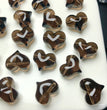 Natural Icy Obsidian Puffy Heart Jewelry Charms Beads Pendants