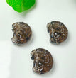 Natural Icy Obsidian Fox on Moon Jewelry Charms Beads Pendants