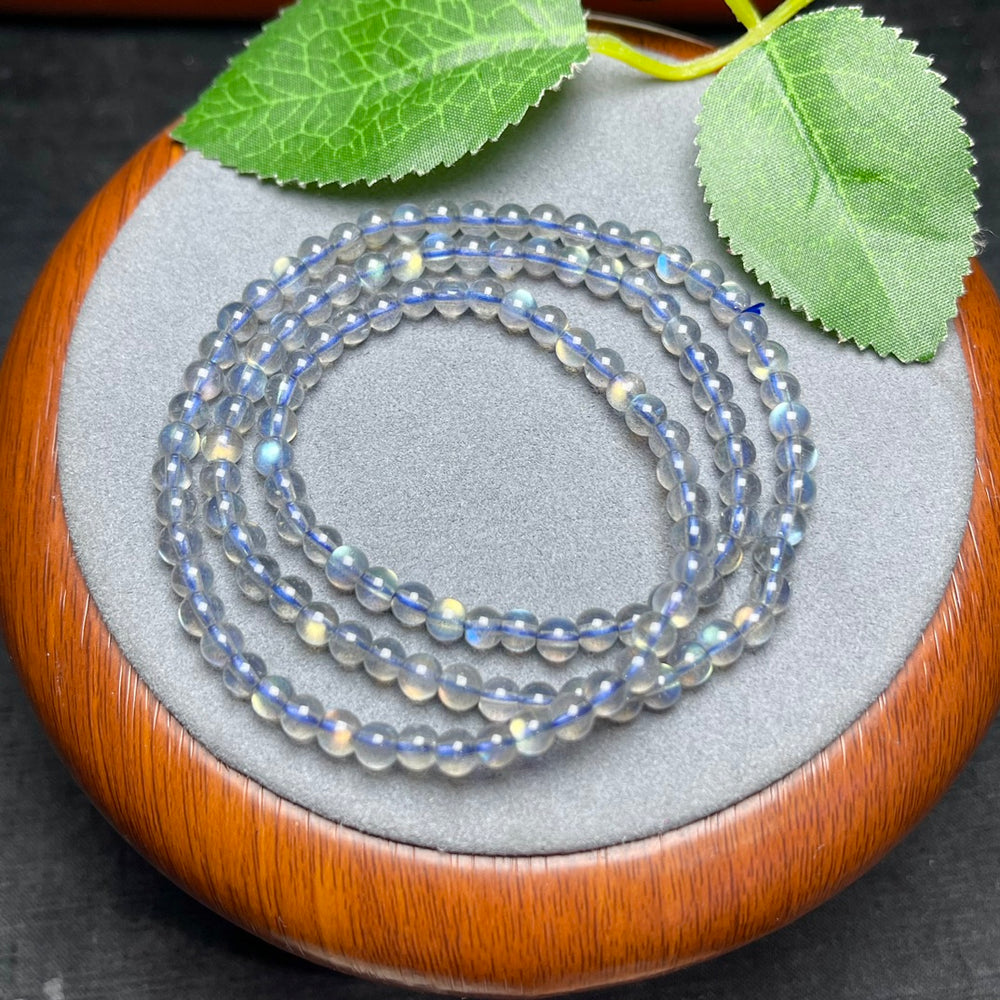 Natural High Quality Labradorite Grey Moonstone 3-Twist Bracelets