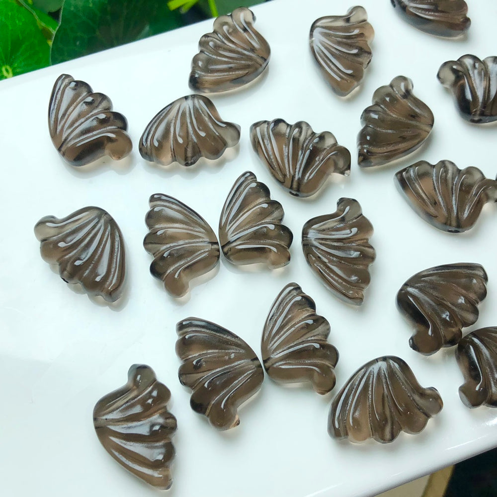 Natural Icy Obsidian Butterfly Wing Jewelry Charms Beads Pendants