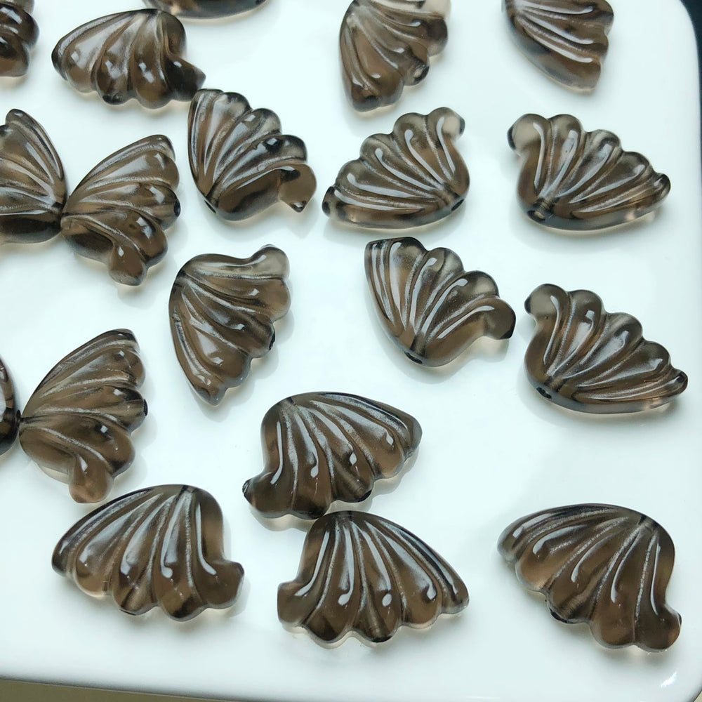 Natural Icy Obsidian Butterfly Wing Jewelry Charms Beads Pendants