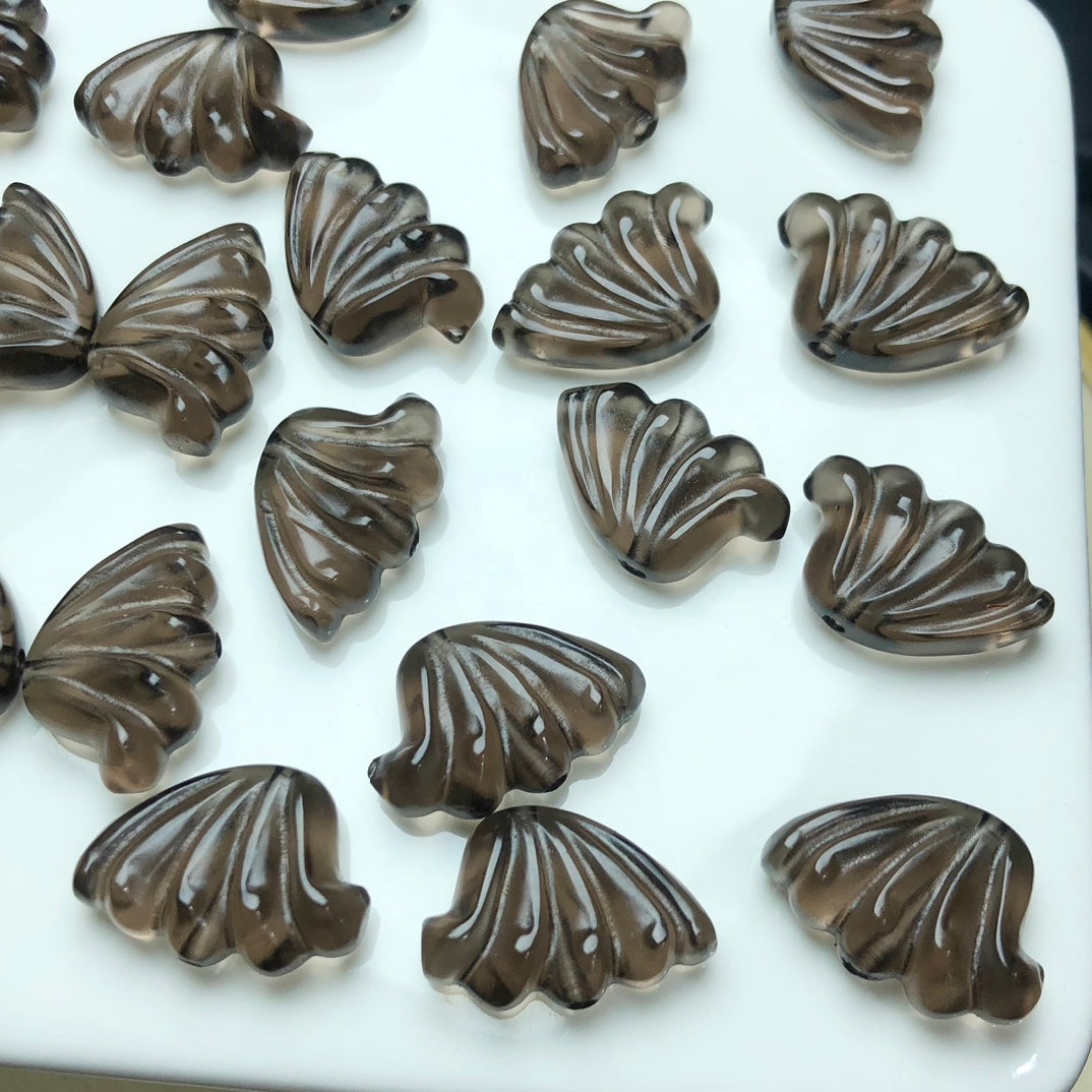 Natural Icy Obsidian Butterfly Wing Jewelry Charms Beads Pendants