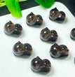 Natural Icy Obsidian Crouching Cat Jewelry Charms Beads Pendants