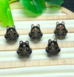 Natural Icy Obsidian Totoro Jewelry Charms Beads Pendants