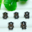 Natural Icy Obsidian Angel Wing Bear Jewelry Charms Beads Pendants