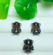 Natural Icy Obsidian Angel Wing Bear Jewelry Charms Beads Pendants