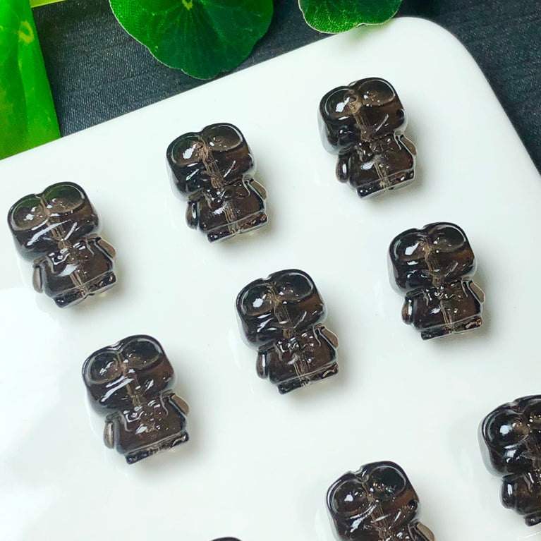 Natural Icy Obsidian Keroppi Sanrio Jewelry Charms Beads Pendants