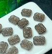 Natural Icy Obsidian Carved Flower Jewelry Charms Beads Pendants