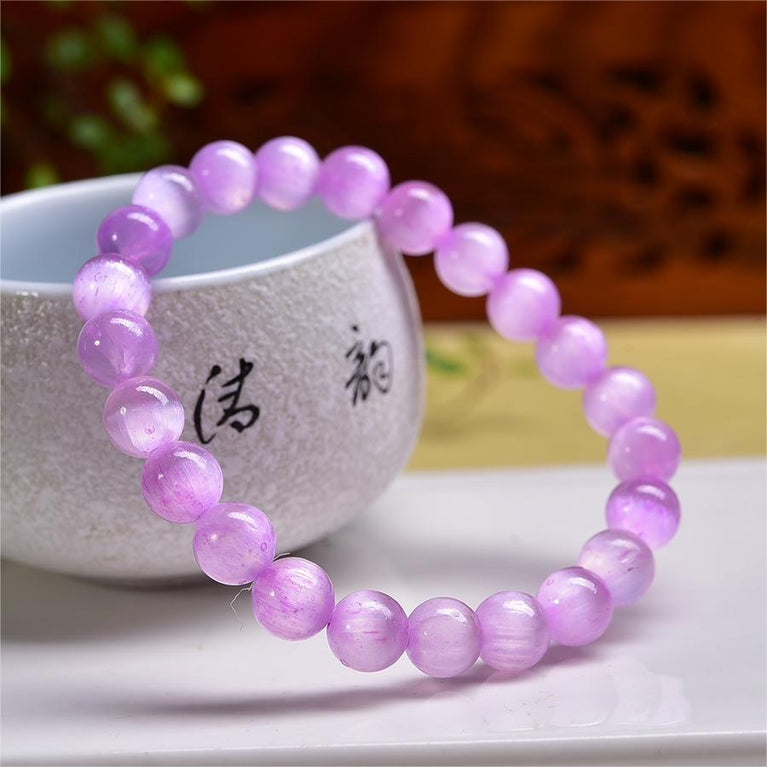 Pink Selenite Cat Eye Flash Bracelets