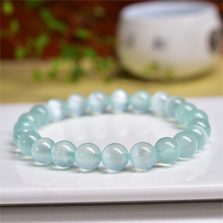 Green Selenite Strong Cat Eye Flash Bracelets