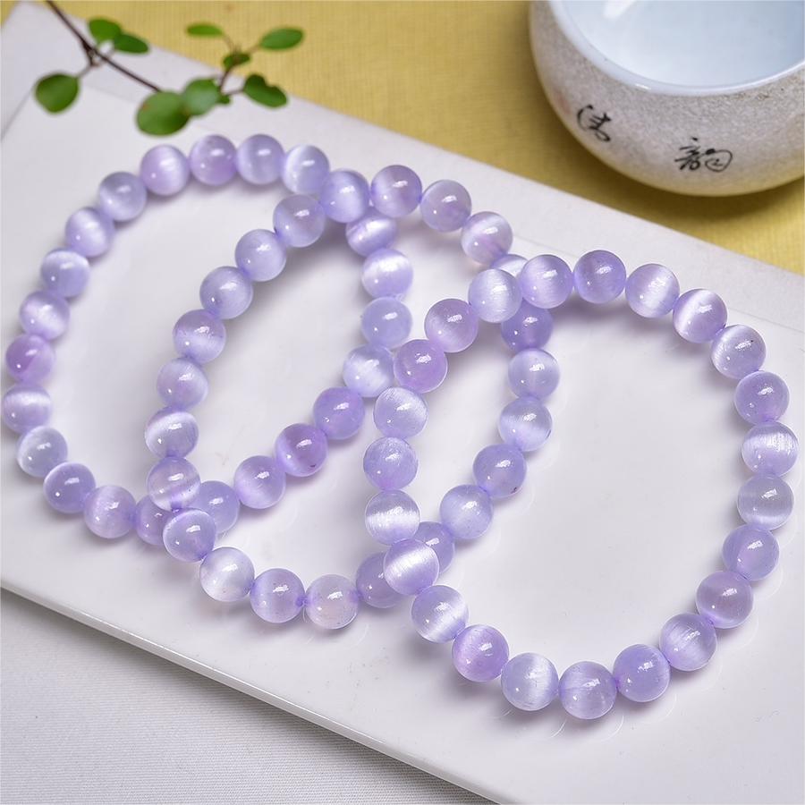 Purple Selenite Strong Cat Eye Flash Bracelets