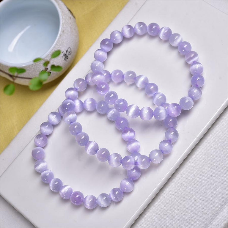 Purple Selenite Strong Cat Eye Flash Bracelets