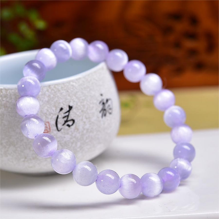 Purple Selenite Strong Cat Eye Flash Bracelets