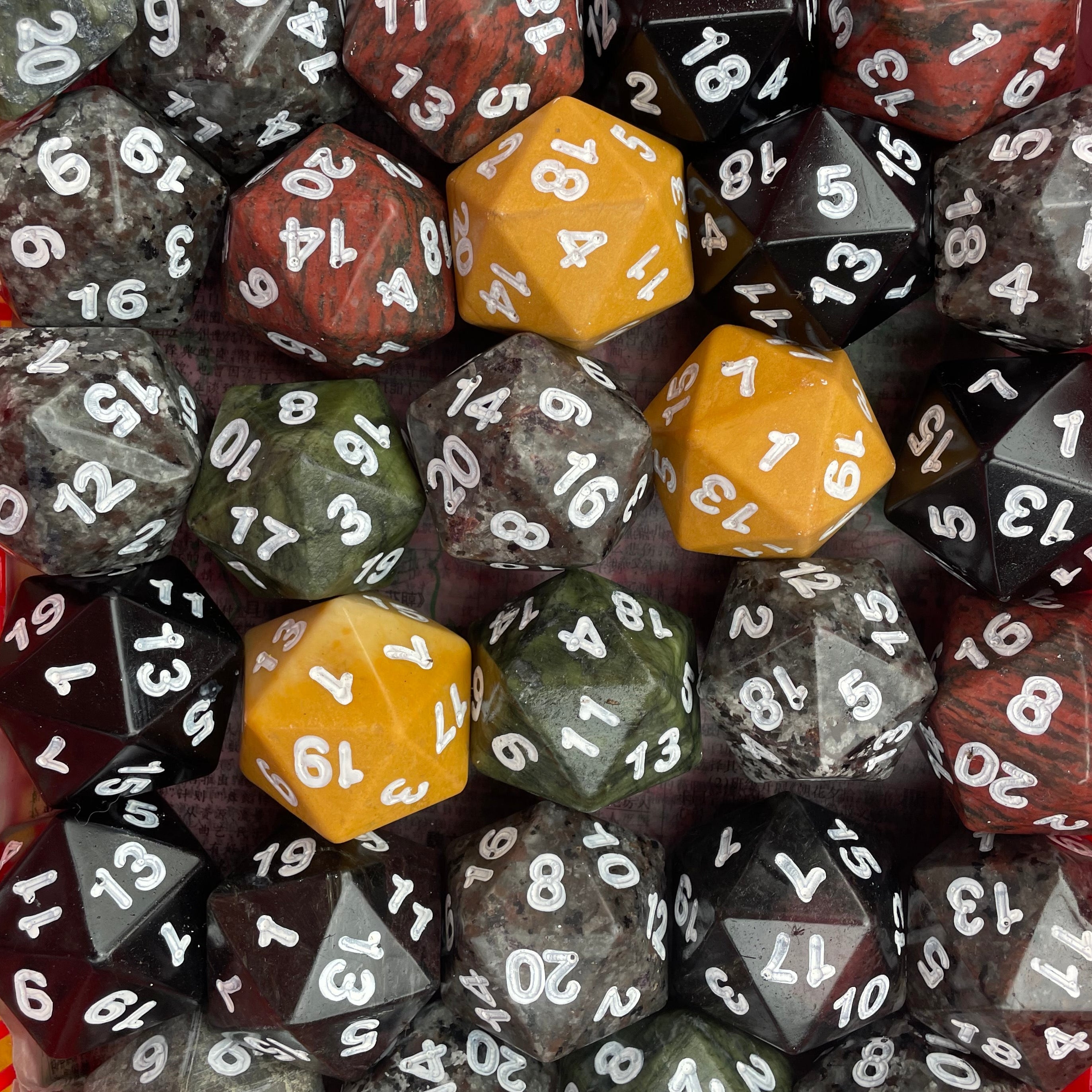 7CM Natural Stone Dice Carving