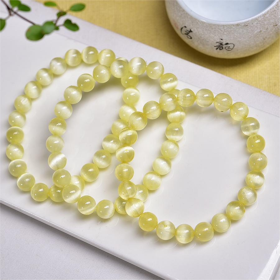 Yellow Selenite Strong Cat Eye Flash Bracelets