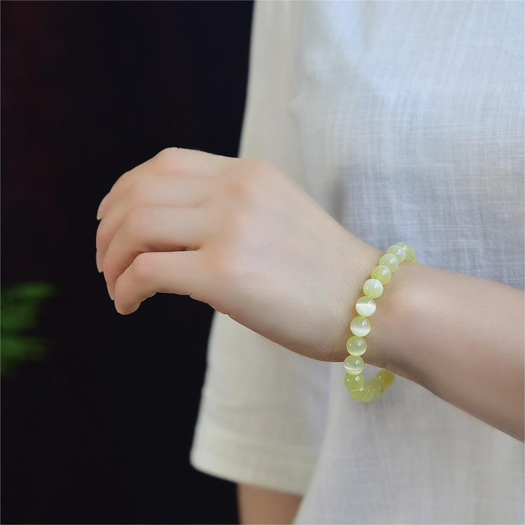 Yellow Selenite Strong Cat Eye Flash Bracelets