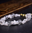 Natural Rainbow Moonstone with Faceted Clear Quartz Designed Bracelets