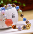 Natural Sugar Agate with Yanyuan Agate Flower Designed Bracelets