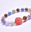 Natural Sugar Agate with Yanyuan Agate Flower Designed Bracelets