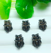 Natural Icy Obsidian Nine Tail Fox Jewelry Charms Beads Pendants