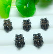 Natural Icy Obsidian Nine Tail Fox Jewelry Charms Beads Pendants